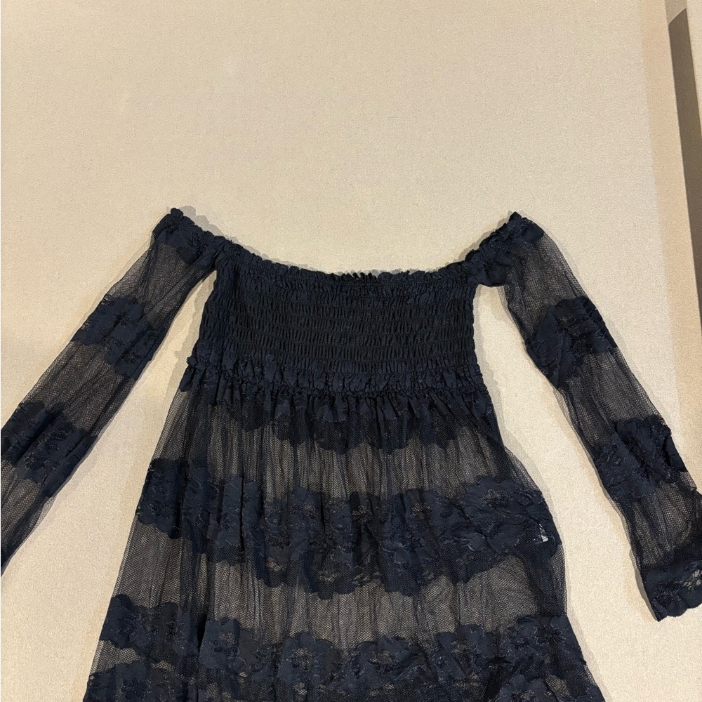 PattyBoutik Black Lace Detail Top